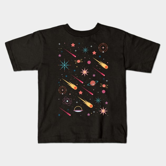 Fly Through Space Kids T-Shirt by CarlyWatts